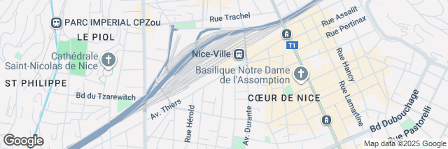 Google Maps Nice Train Station, 12 Avenue Thiers, Nice, 06000, France